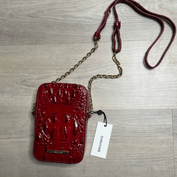 NWT Brahmin Cassia Crossbody in Vintage Red Leather Melbourne - Picture 7 of 9